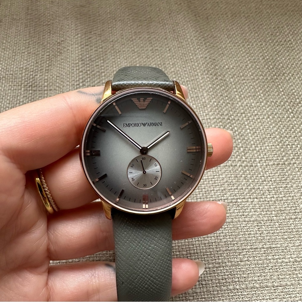 Emporio Armani Rose Gold Case Grey Gradient Dial Watch